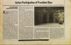 Active participation of president BIYA : apart from presenting broad guidelness for agricultural, the head of state communed wiith agro-pastoralist in Ebolowa